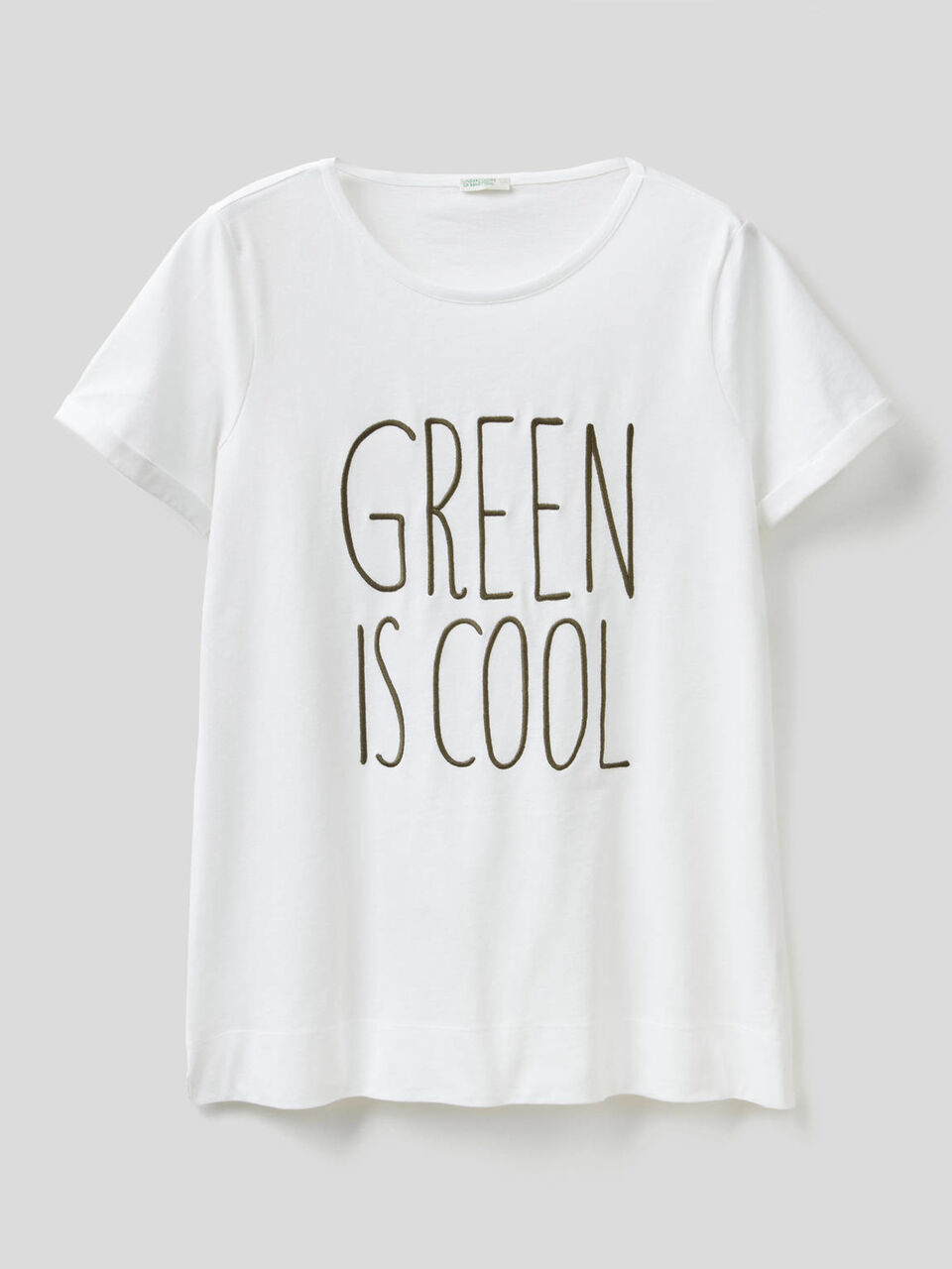 T-Shirt aus reiner, bestickter Baumwolle image number 1