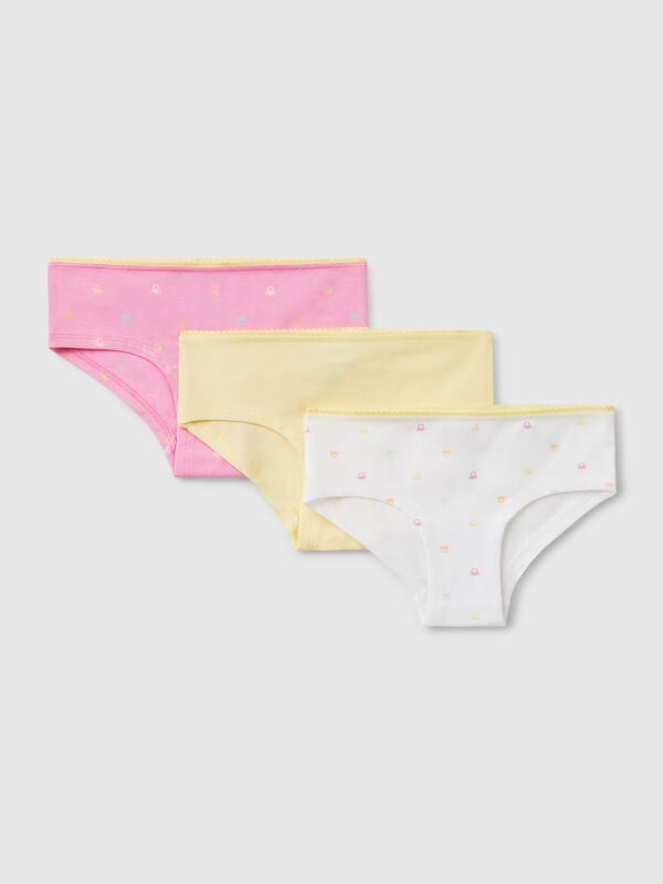 Drei Slips aus Stretch-Baumwolle Mädchen