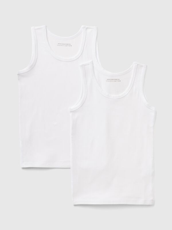 Zwei Tanktops aus Stretch-Bio-Baumwolle Jungen