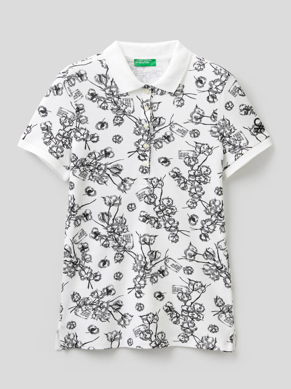 Polo mit Print aus stretchiger Baumwolle image number 1