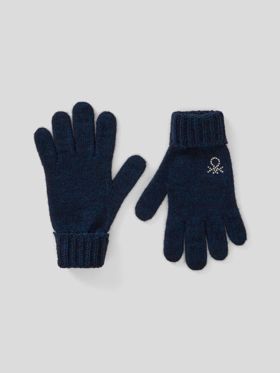 Handschuhe aus einer Wollmischung mit Logo aus Strass image number 1