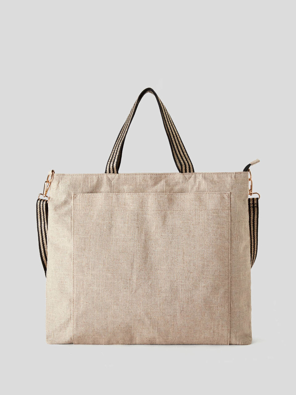 Strandtasche aus einer Leinenmischung mit Lurex-Effekt image number 1