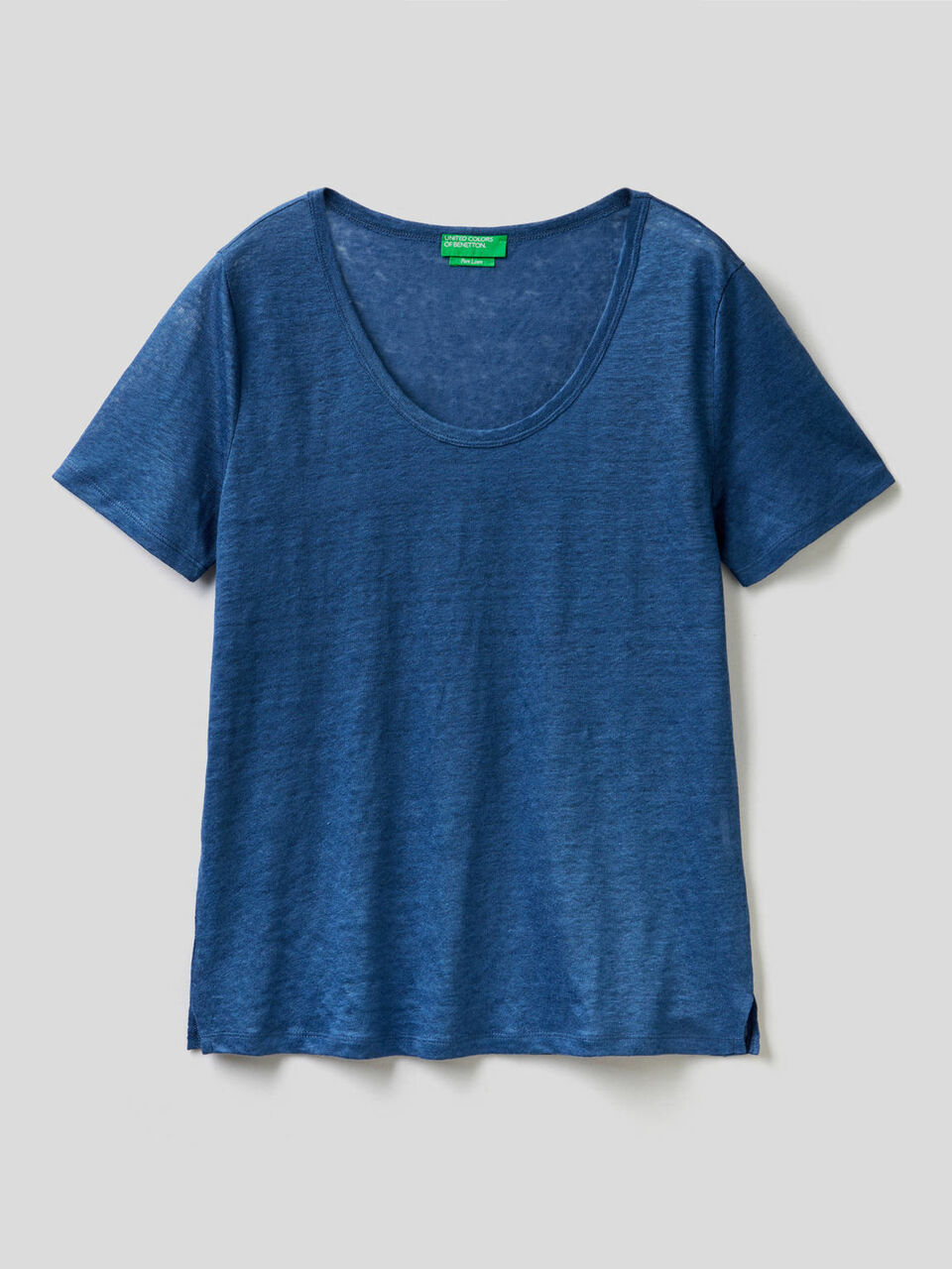 T-Shirt in reinem Leinen mit Rundausschnitt image number 1