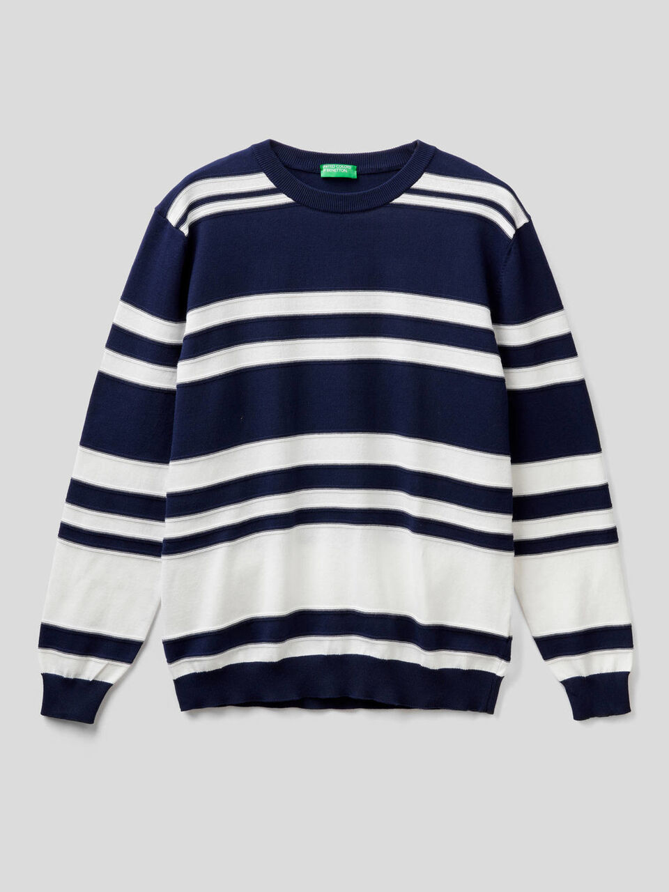 Gestreifter Pullover aus reiner Baumwolle image number 1