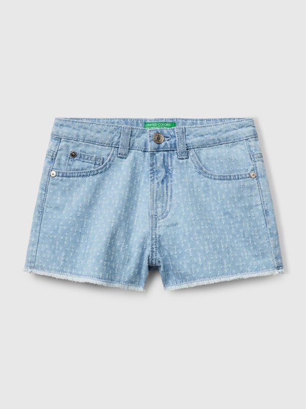Kurze Jeanshose mit Fransen Mädchen