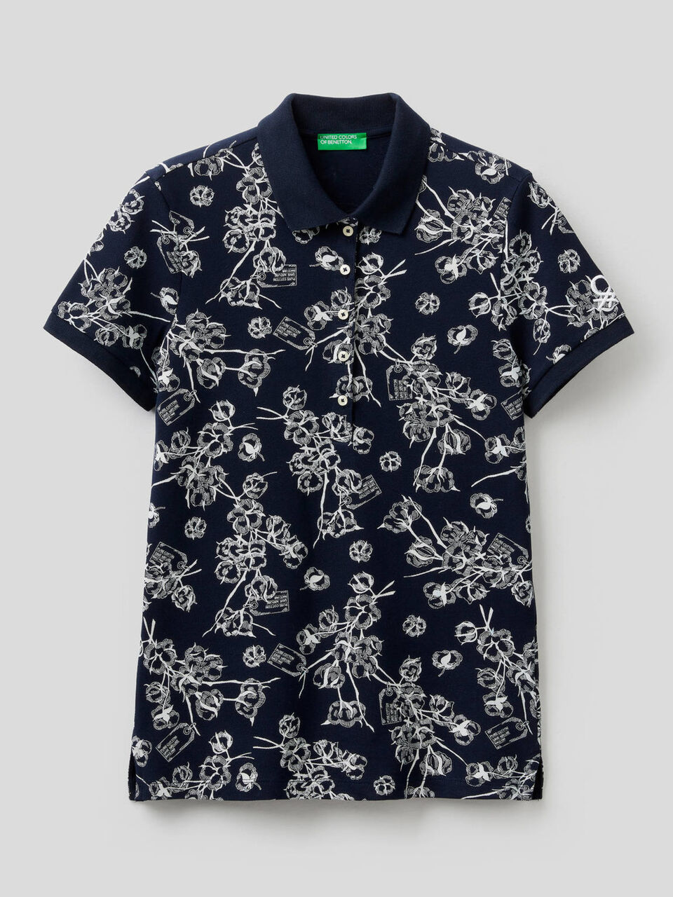Polo mit Print aus stretchiger Baumwolle image number 1