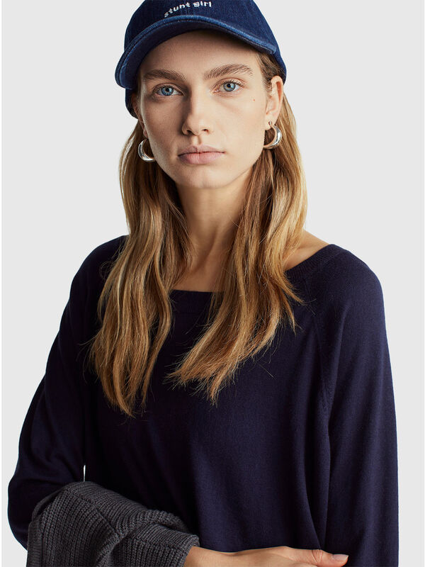 Ausgestellter Pullover aus Wollmischung Damen