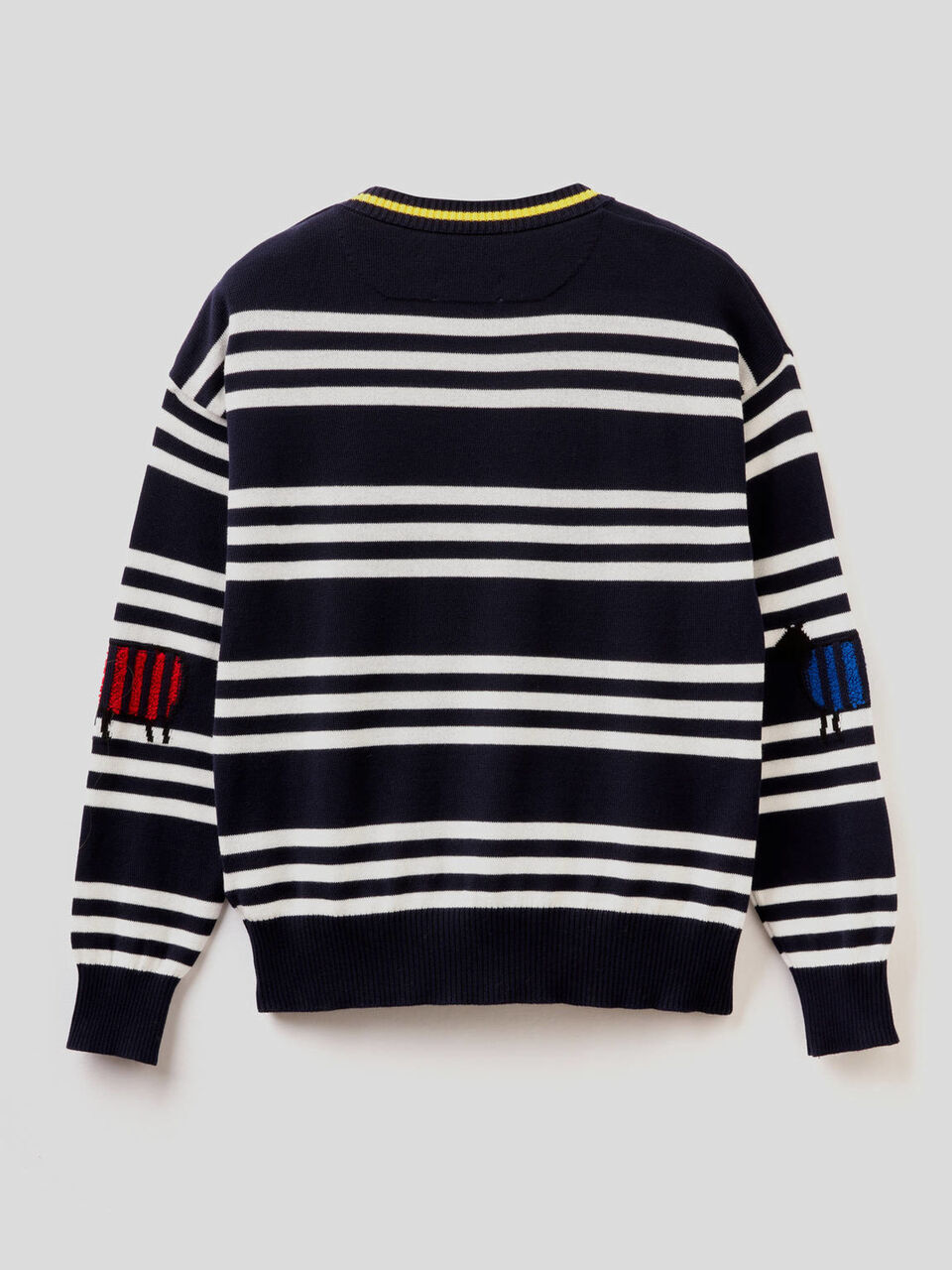 Pullover aus 100% Baumwolle mit Streifen und Intarsienarbeiten image number 2