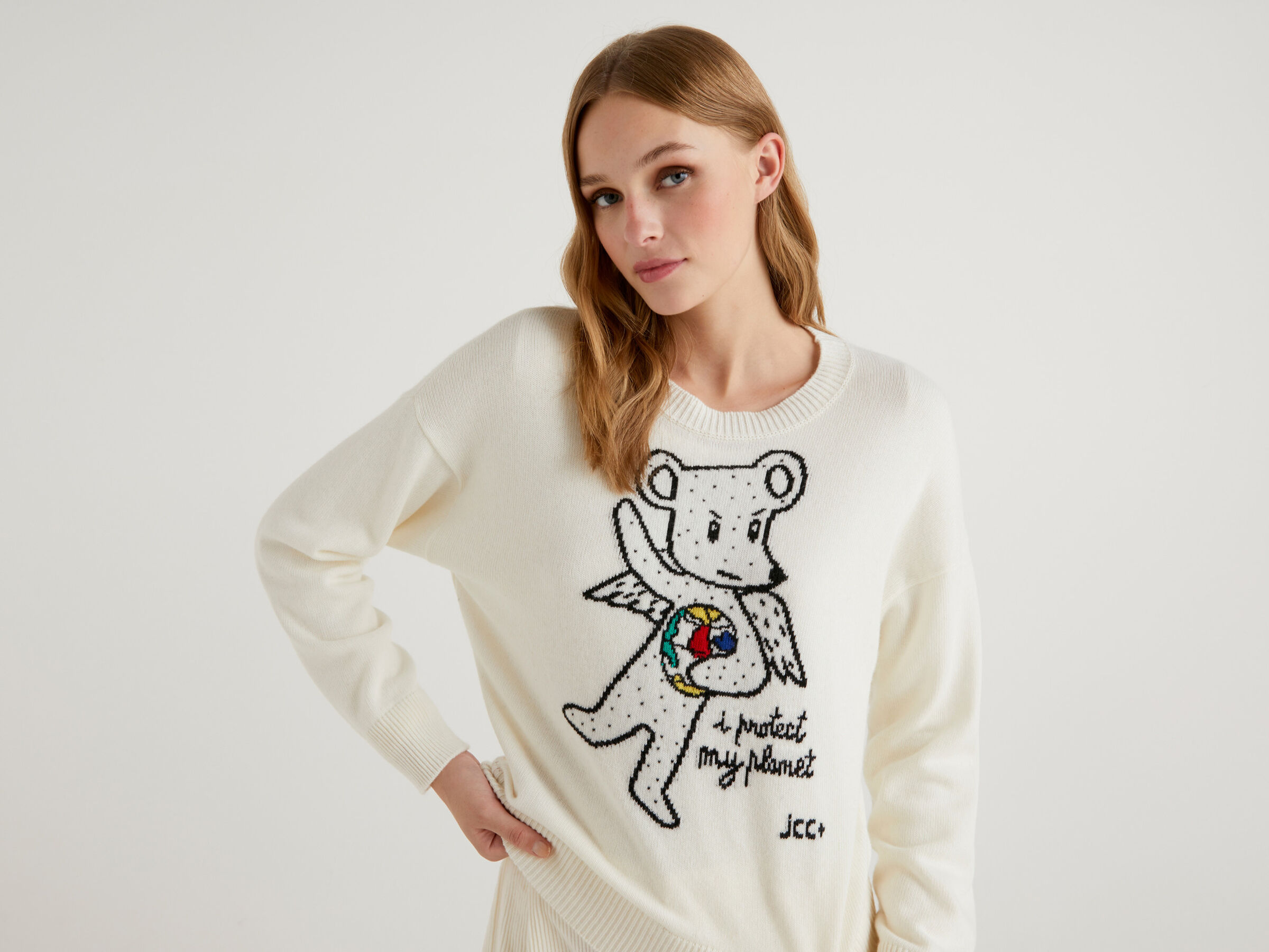 Pullover mit Intarsienarbeit in Bärenform JCCxUCB image number 4