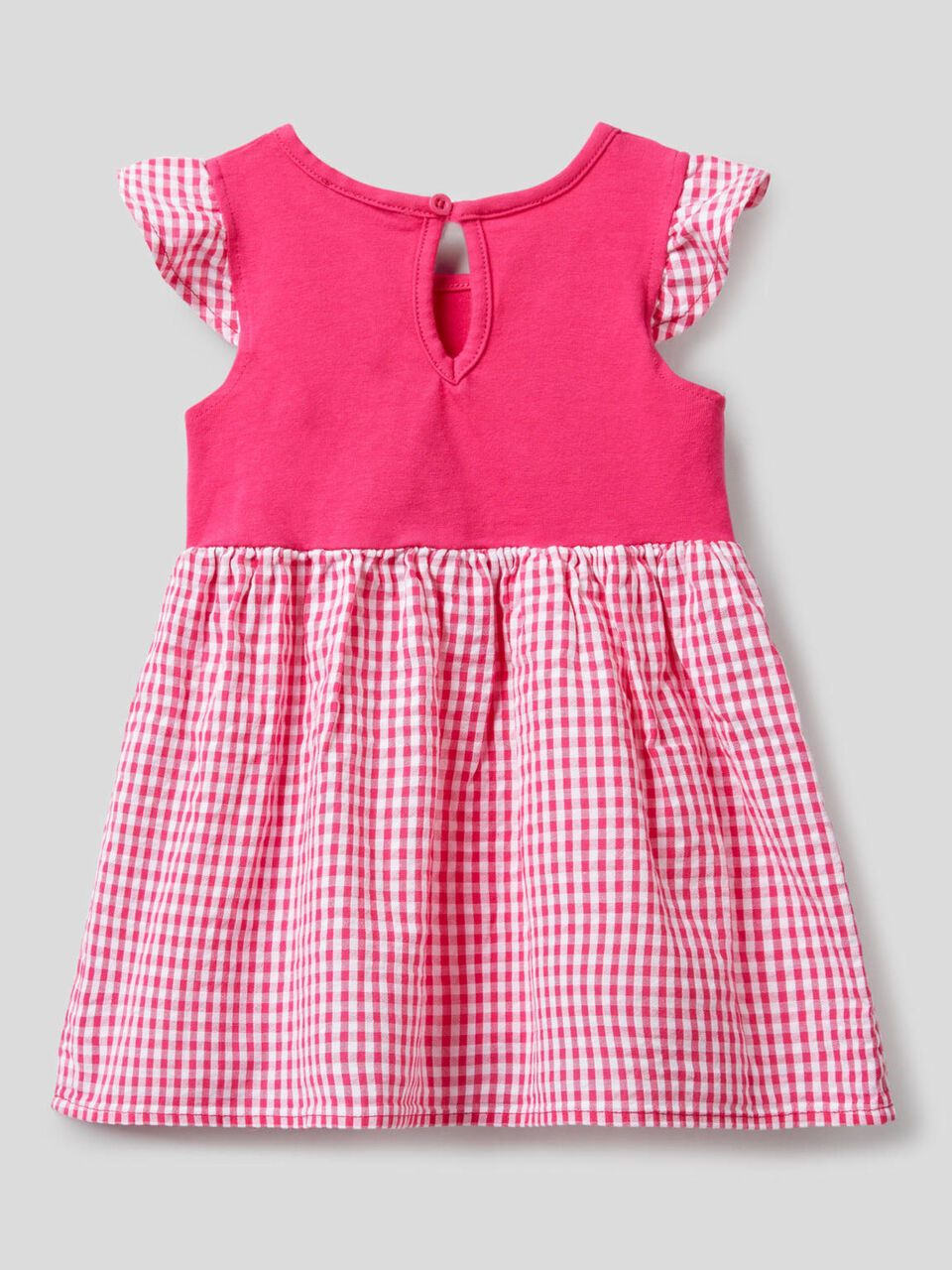 Zweifarbiges Kleid mit Vichy-Print image number 2