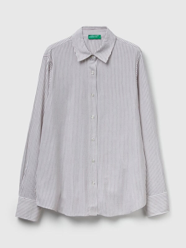 Gestreiftes Hemd aus Viskosemischung Damen