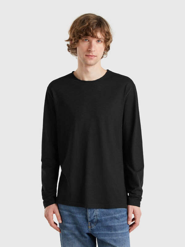 Langarm-T-Shirt aus 100 % Baumwolle Herren