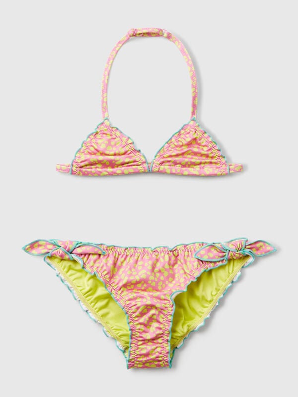 Bikini-Badeanzug mit Animal-Print Mädchen