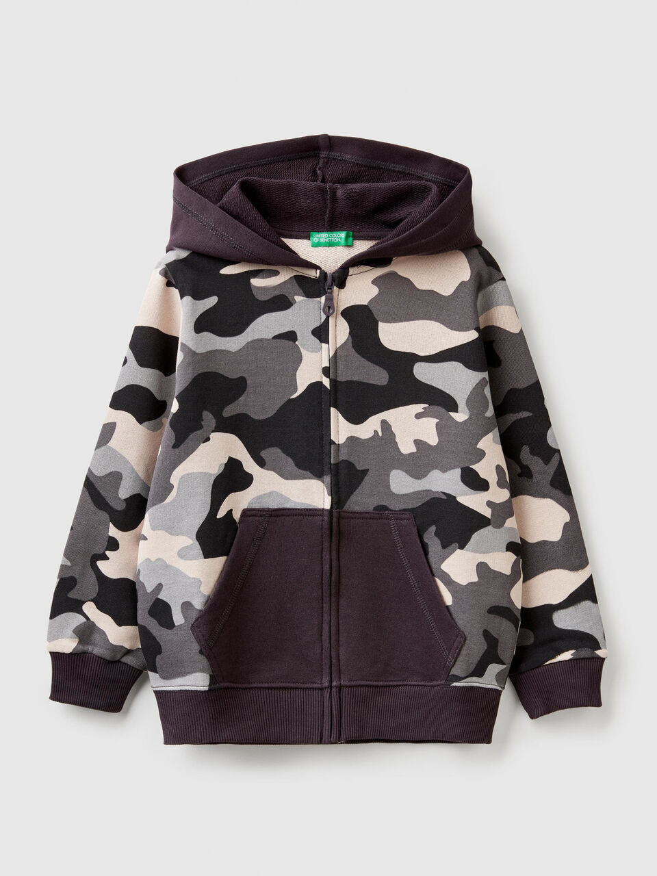 Sweatshirt mit Print und Reißverschluss image number 1