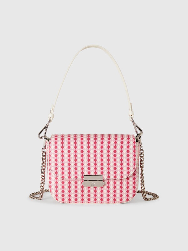 Tasche aus beschichtetem Stoff mit Rautendruck Damen