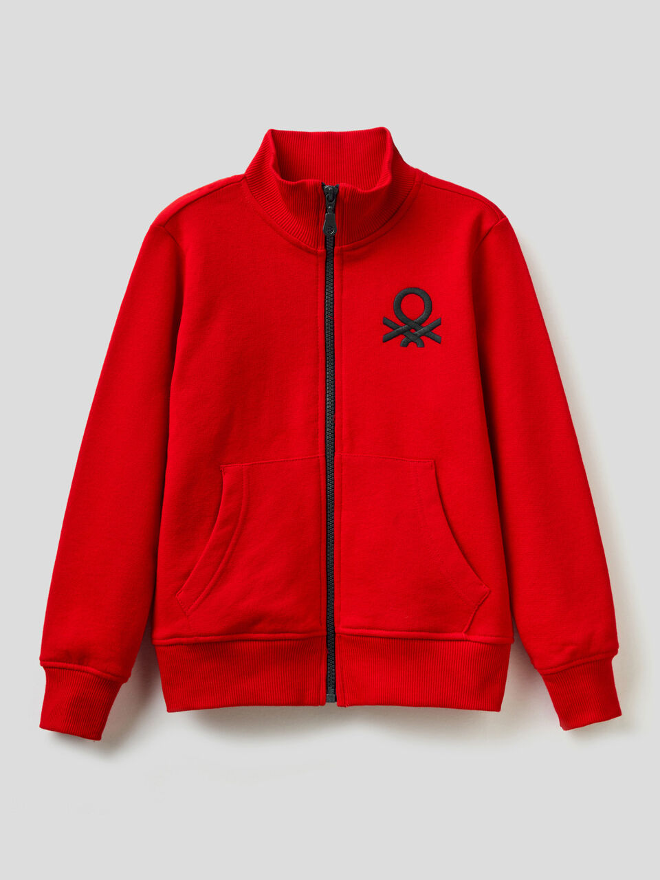 Sweatshirt mit Reißverschluss und aufgesticktem Logo image number 1