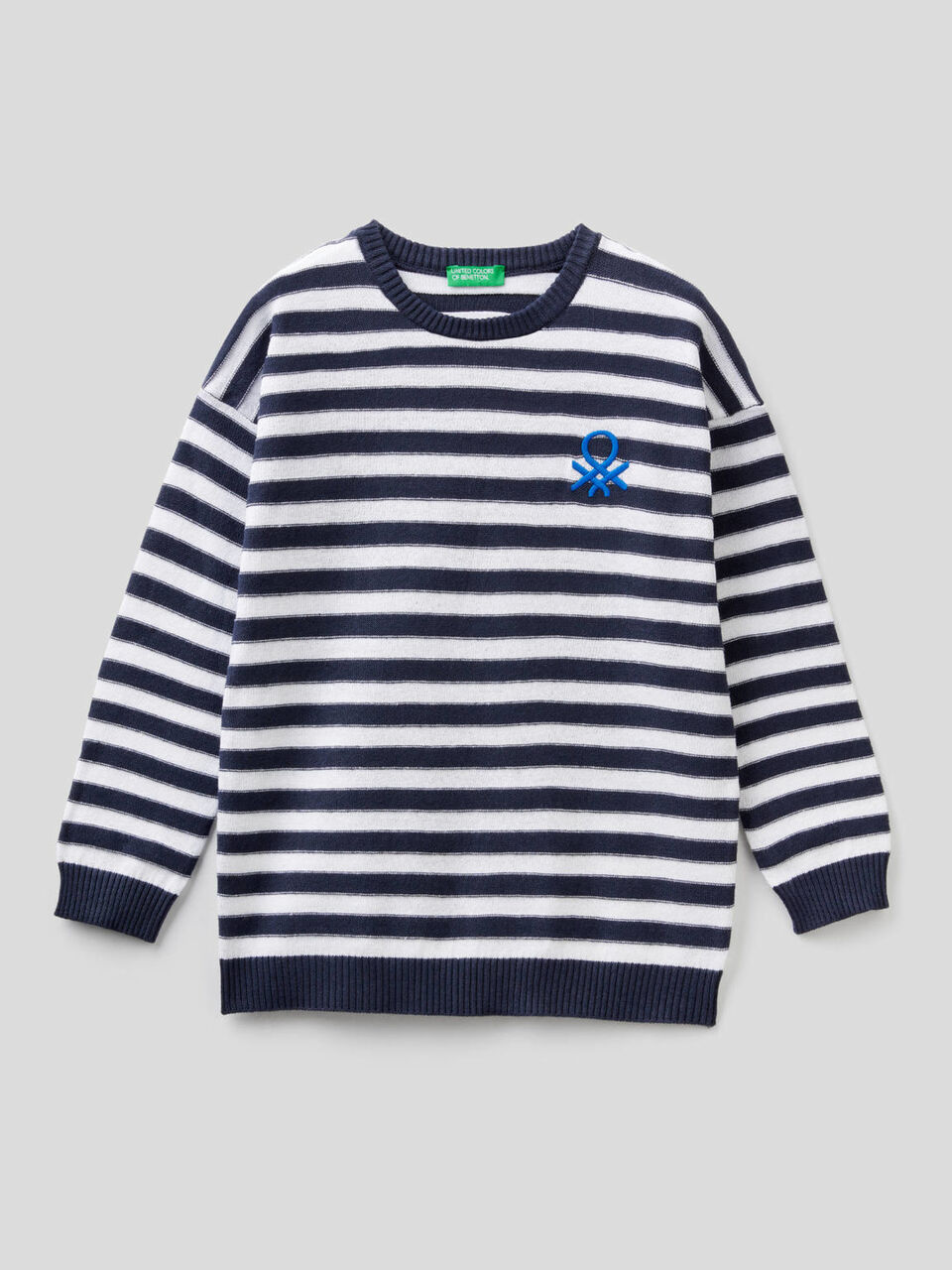 Gestreifter Pullover mit Logo image number 1