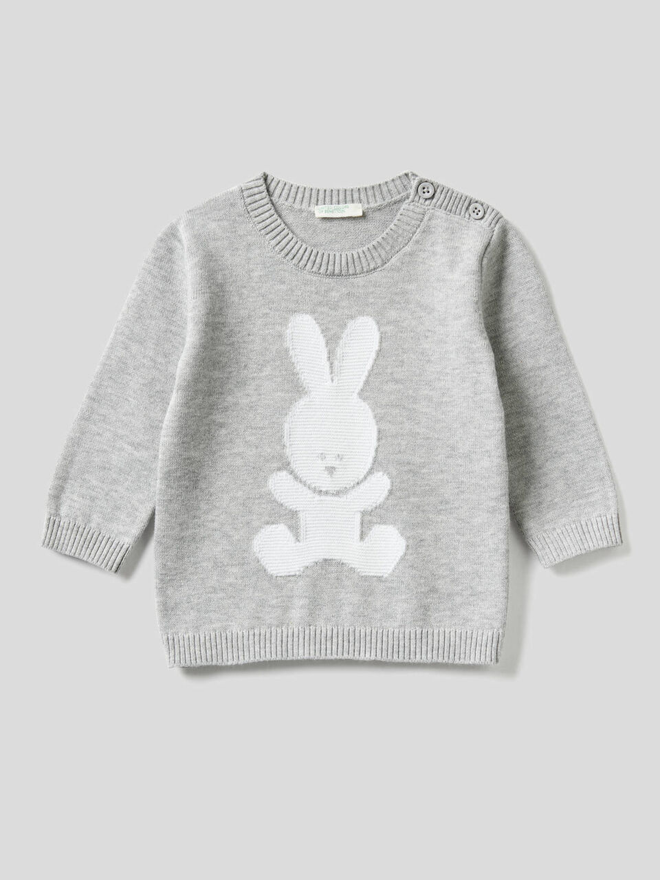 Pullover aus 100% Baumwolle mit Rundausschnitt und Intarsienarbeit image number 1
