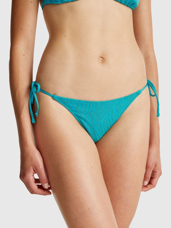 Animalier-Badehose mit Lurex Damen