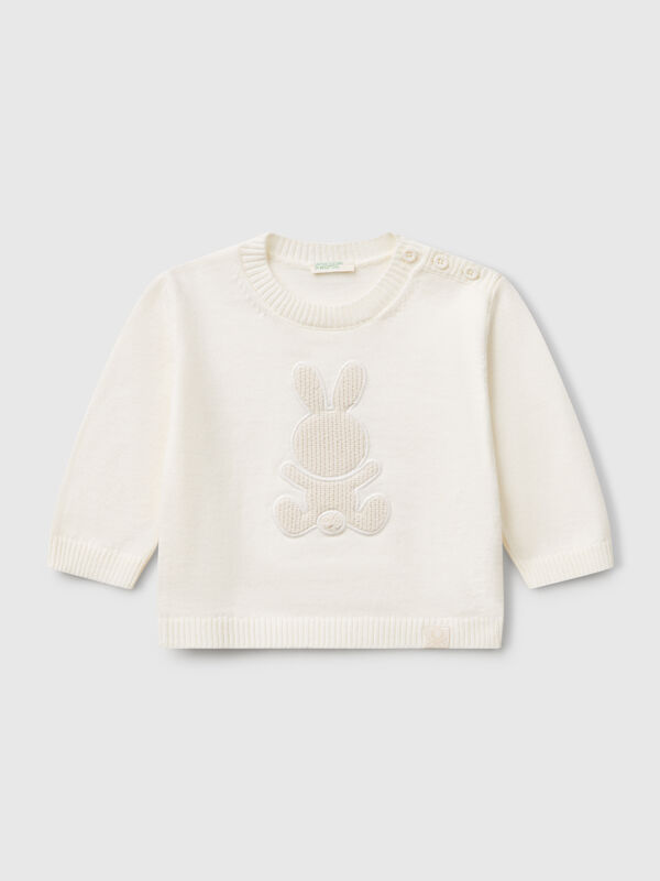 Pullover mit Kaninchenaufnäher Newborn