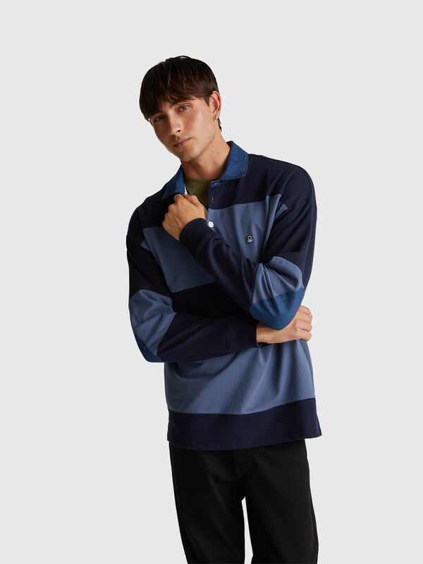 Gestreiftes Rugby-Poloshirt aus Fleece Gestreiftes Rugby-Poloshirt aus Fleece Herren