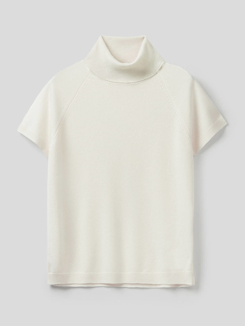 Rollkragenpullover mit kurzen Ärmeln in einer Mischung aus Wolle und Cashmere image number 1