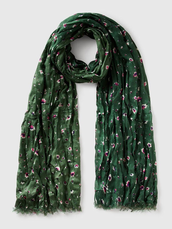 Schal aus Viskose mit Blumenmuster Damen