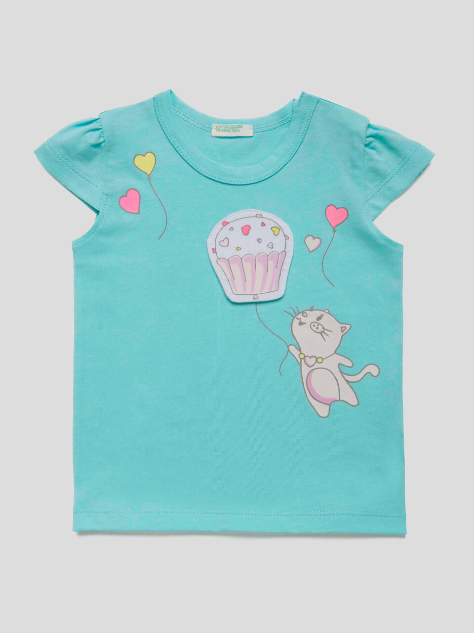 T-Shirt mit Print und Aufnähern image number 1