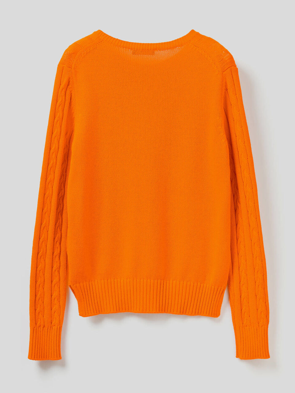 Pullover aus Baumwolle mit Verarbeitung im Flechtmuster image number 2