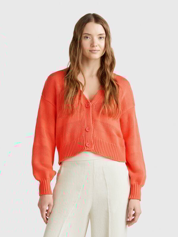 Strickjacke aus 100 % Baumwolle Damen