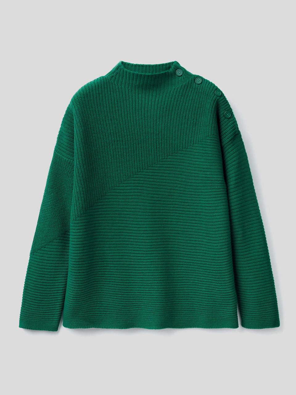 Pullover in einer Wollmischung mit Knöpfen image number 1