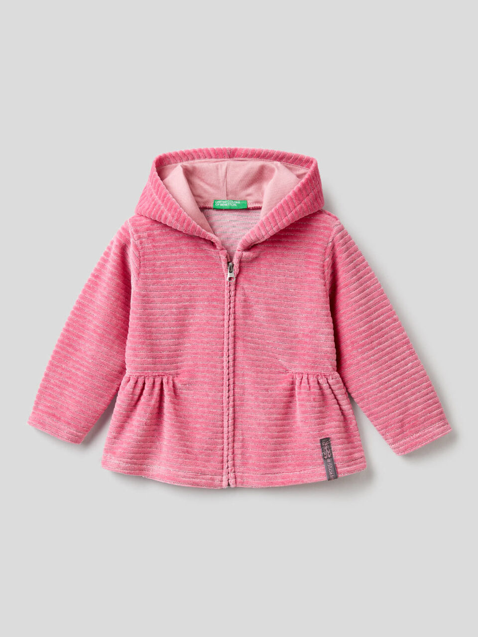 Sweatshirt aus Chenille mit Reißverschluss und Kapuze image number 1