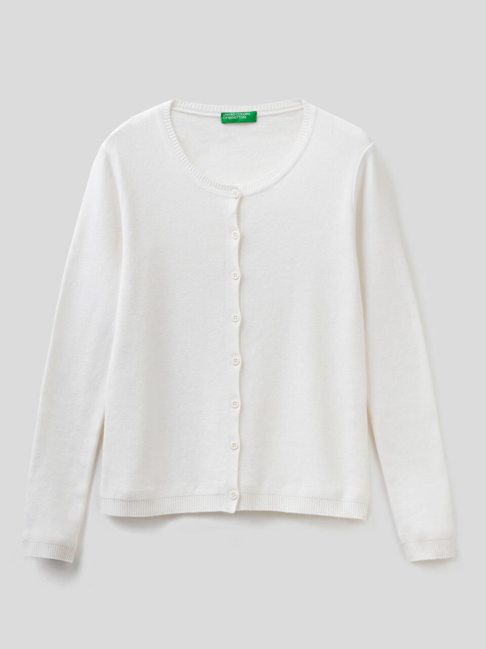 Strickjacke aus reiner % Baumwolle mit Rundausschnitt image number 1
