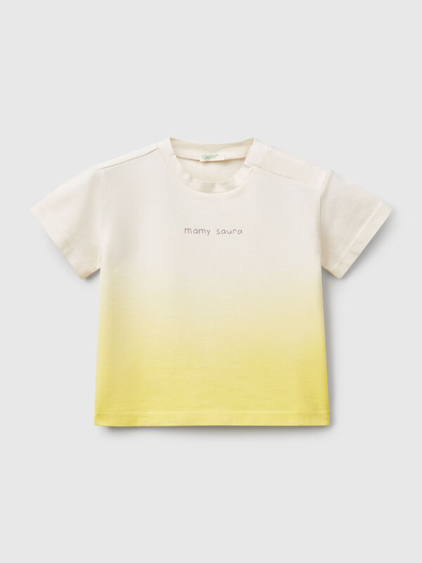 Dip-Dye-T-Shirt mit Aufdruck Newborn