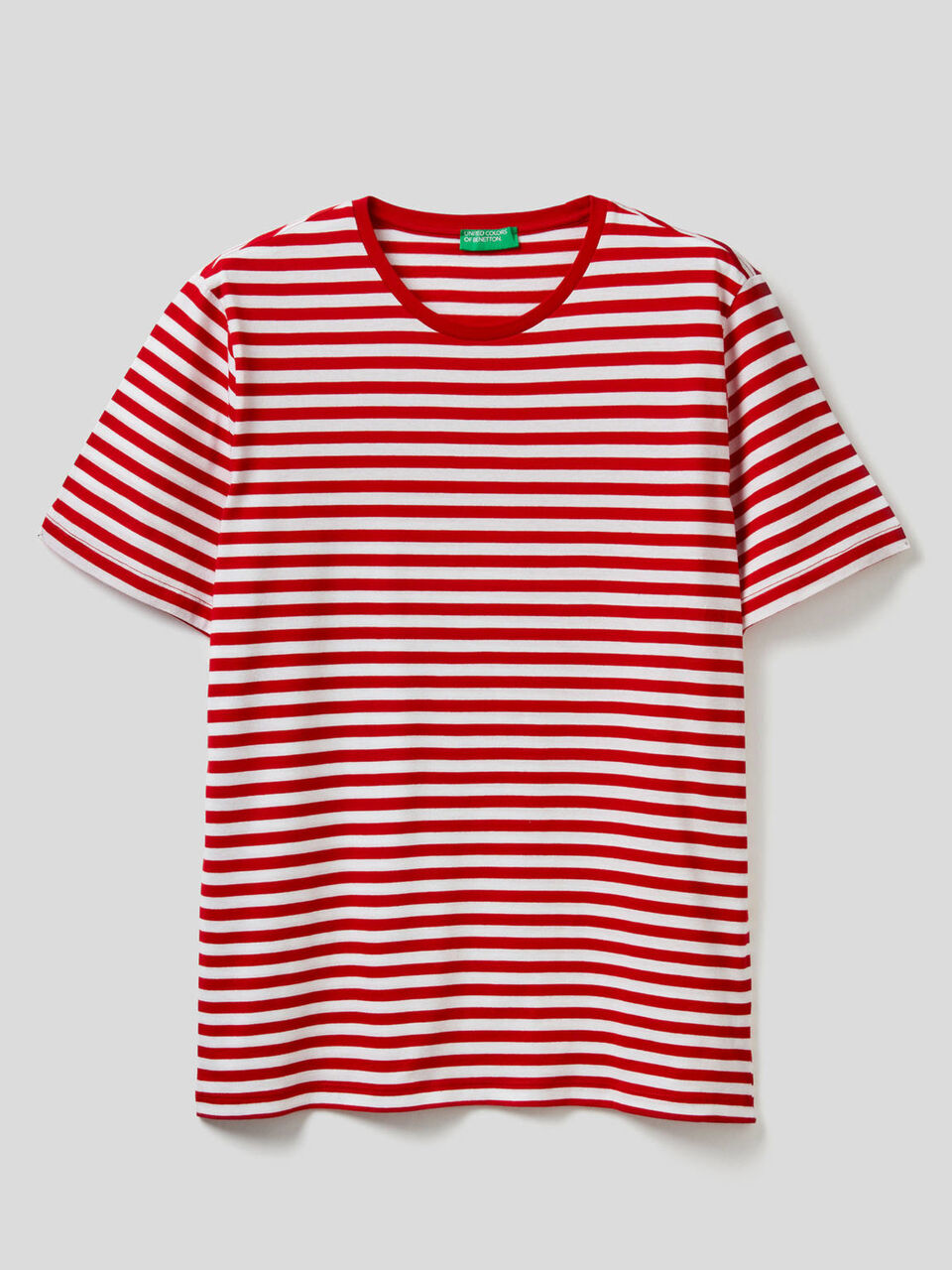 Gestreiftes T-Shirt aus reiner Baumwolle Herren image number 1