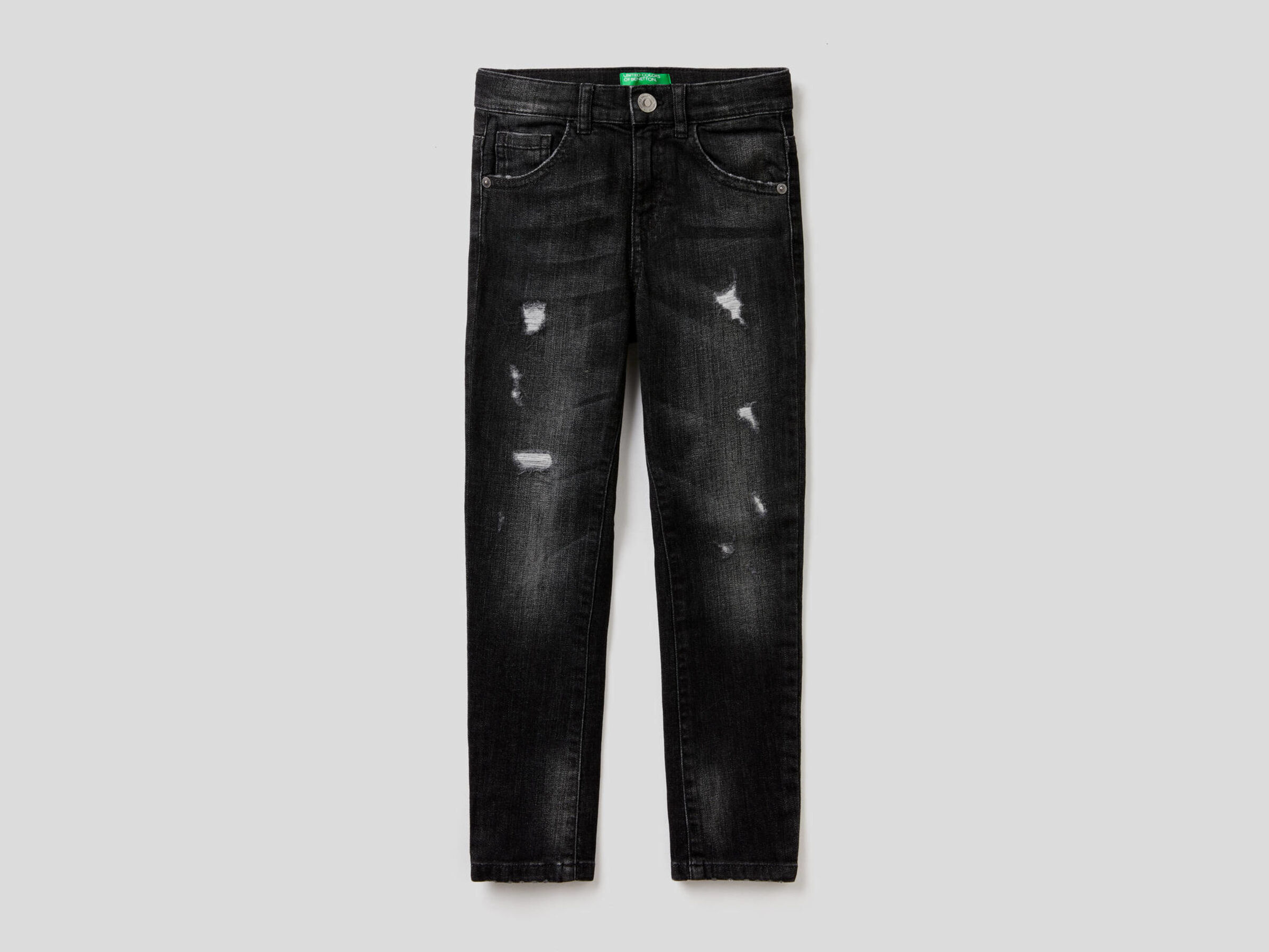 Skinny-Fit-Jeans mit Destroyed-Effekten image number null