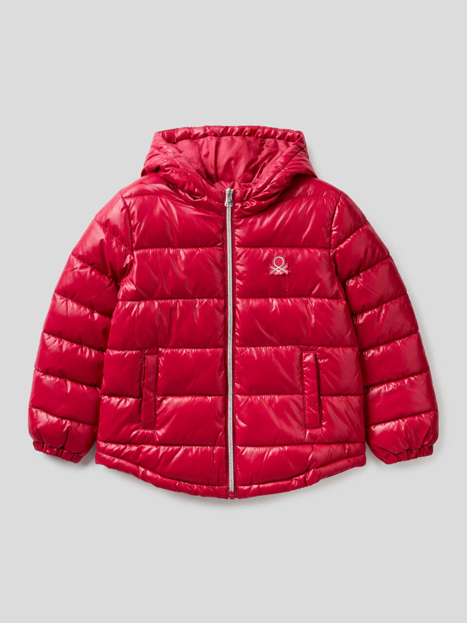 Wattierter Anorak aus glänzendem Stoff image number 1