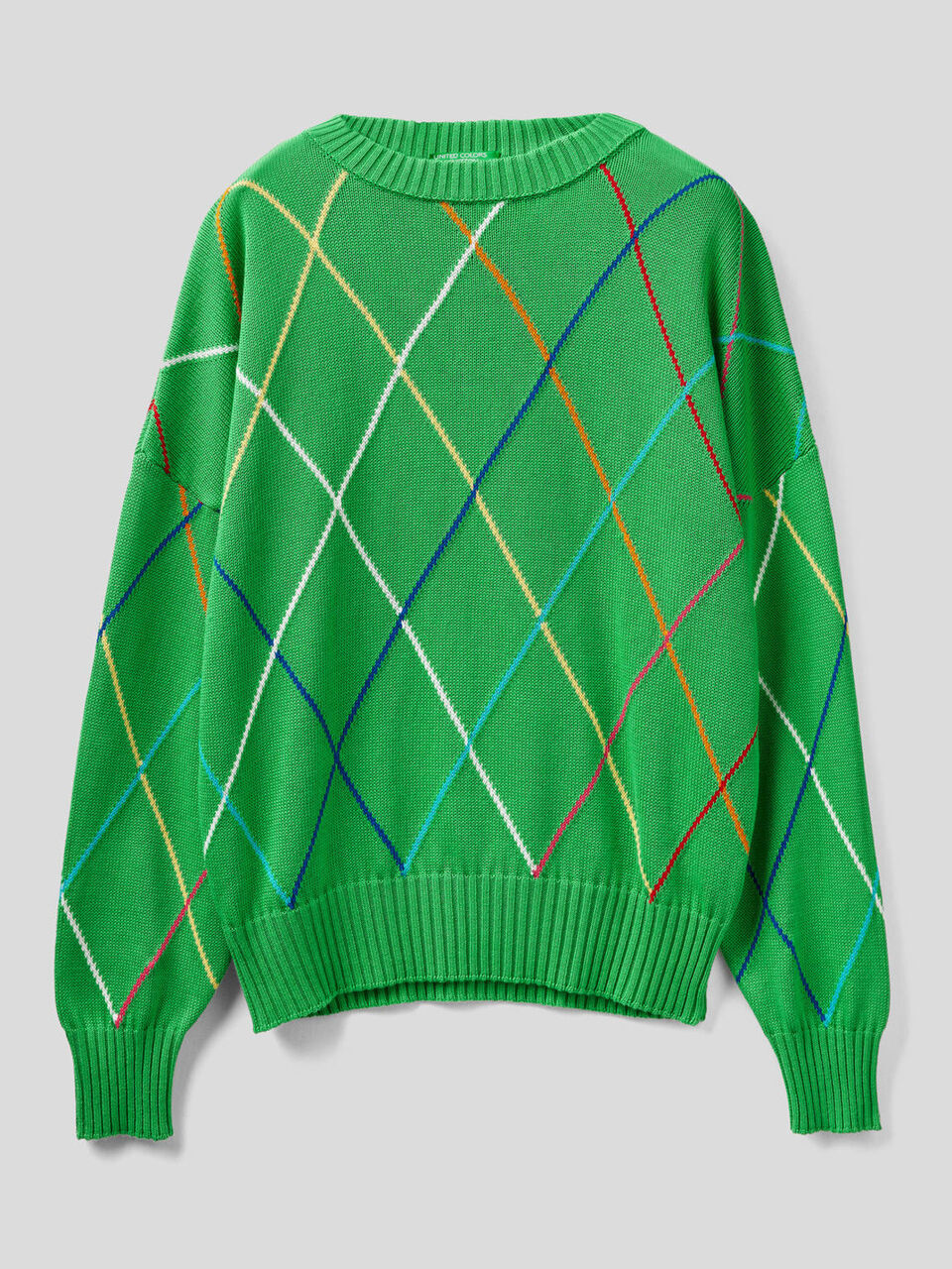 Pullover mit buntem Rautenmuster image number 1