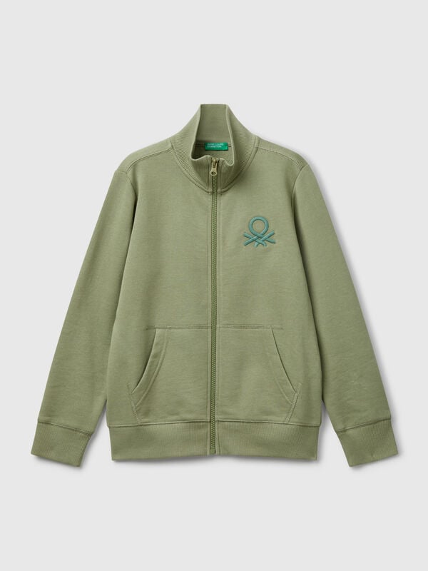 Sweatshirt mit Reißverschluss aus reiner Baumwolle Jungen