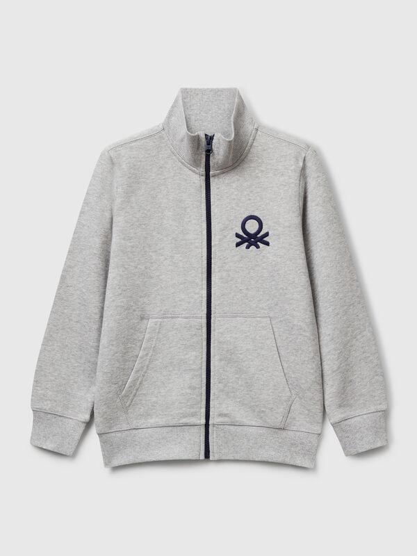 Sweatshirt aus reiner Baumwolle mit Reißverschluss Jungen