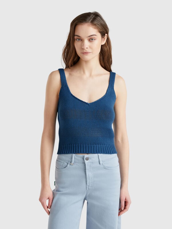 Gestricktes Tanktop aus 100 % Baumwolle Damen