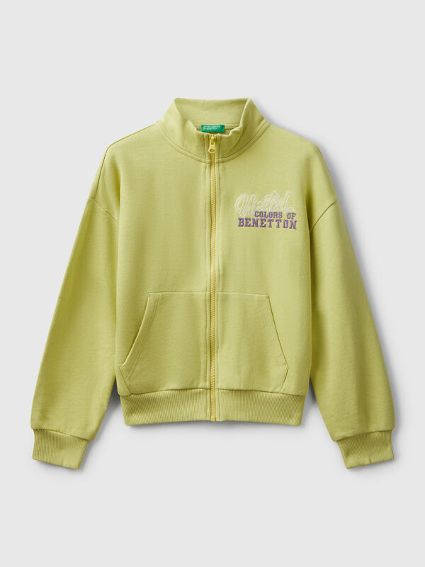 Sweatshirt mit Reißverschluss und Print Mädchen