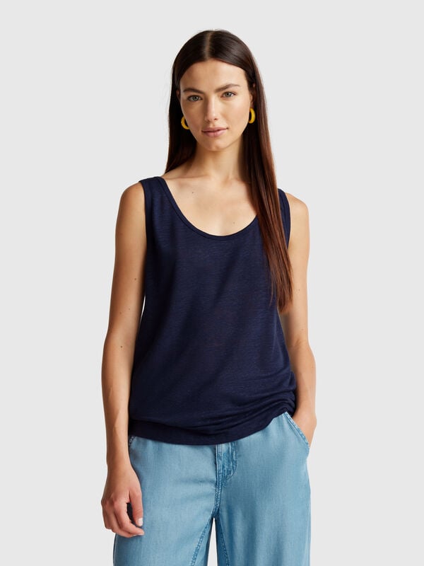 Tanktop aus reinem Leinen Damen