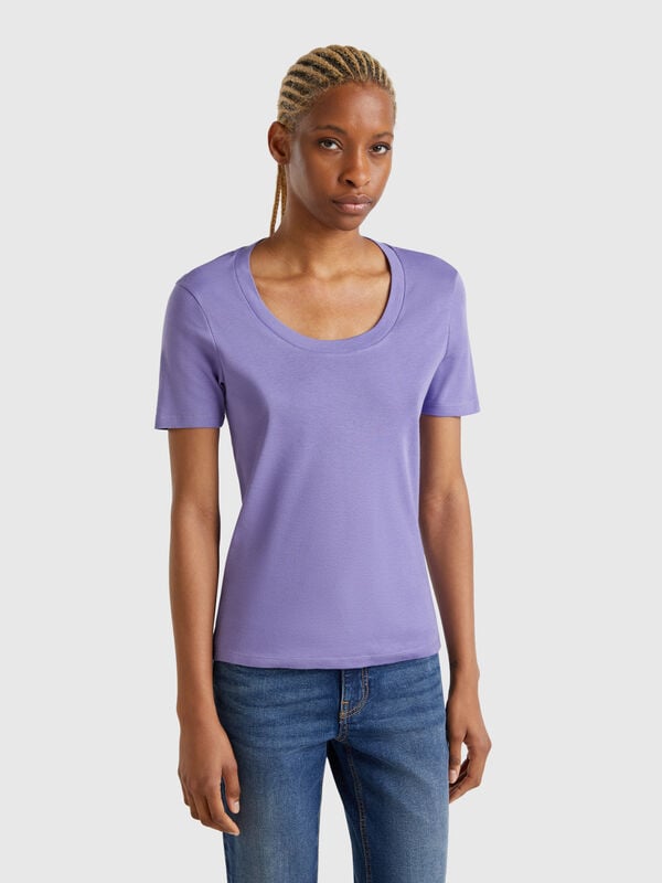 Kurzarm-T-Shirt aus langfaseriger Baumwolle Damen