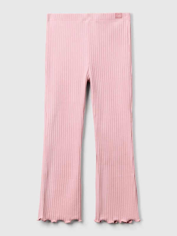 Leggings aus Stretch-Baumwolle mit Schlaghosen-Passform Mädchen
