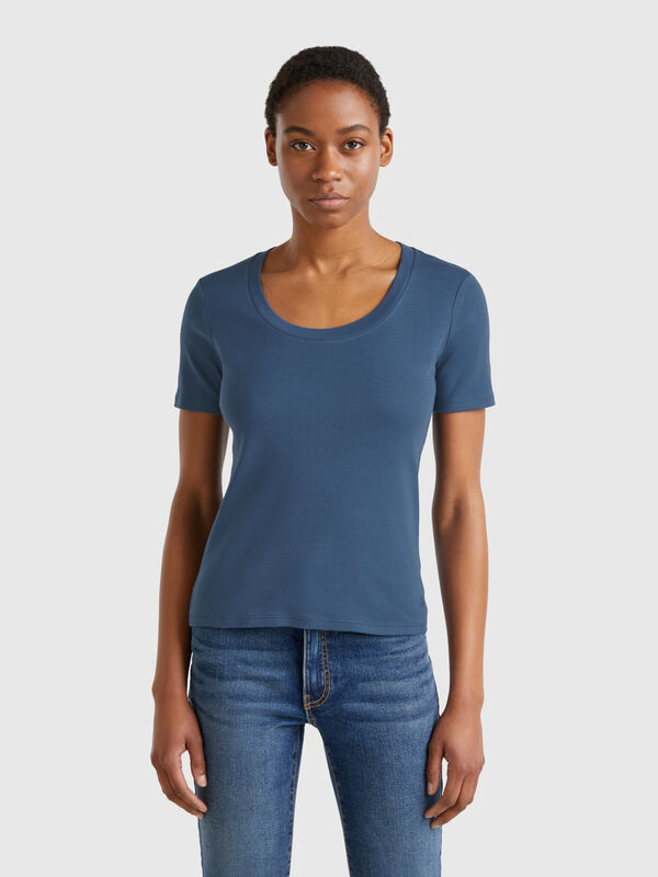 Kurzarm-T-Shirt aus langfaseriger Baumwolle Damen