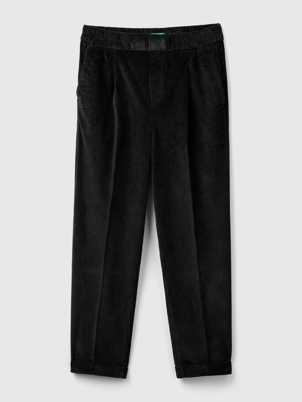 Samt-Chinohose mit elastischem Bund Samt-Chinohose mit elastischem Bund Damen