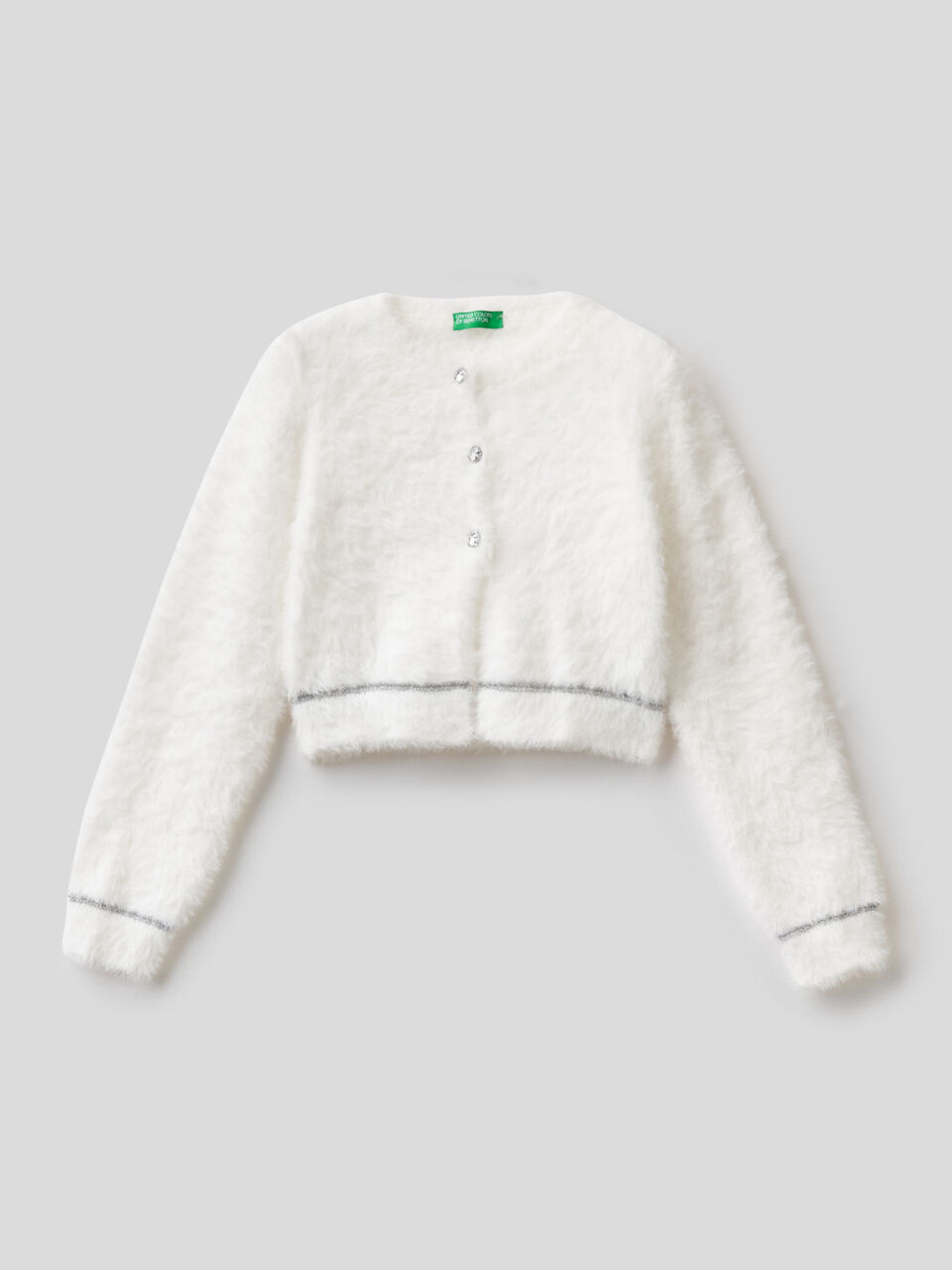 Cropped-Strickjacke mit Lurex image number 1