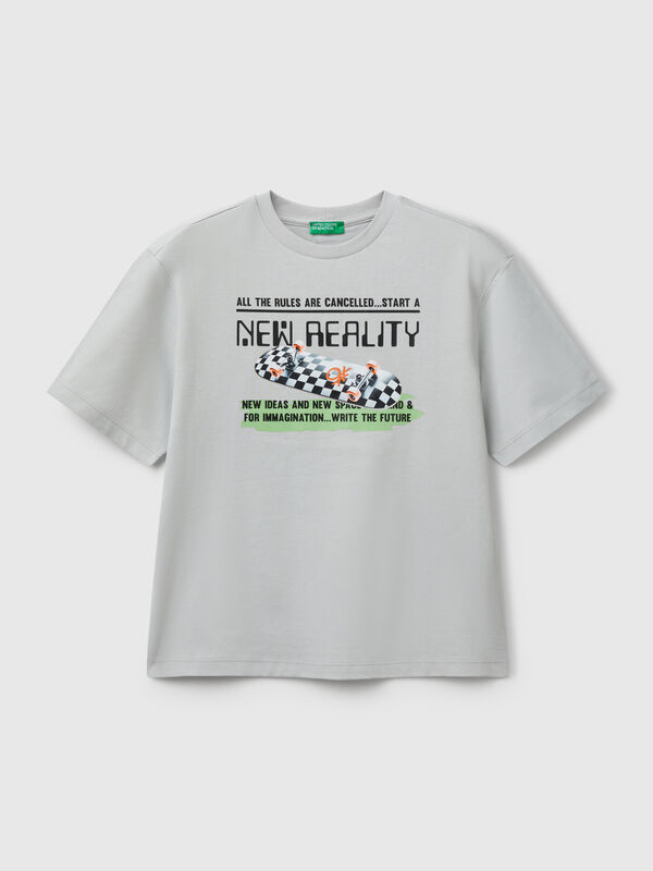 Graues T-Shirt mit Frontprint Jungen