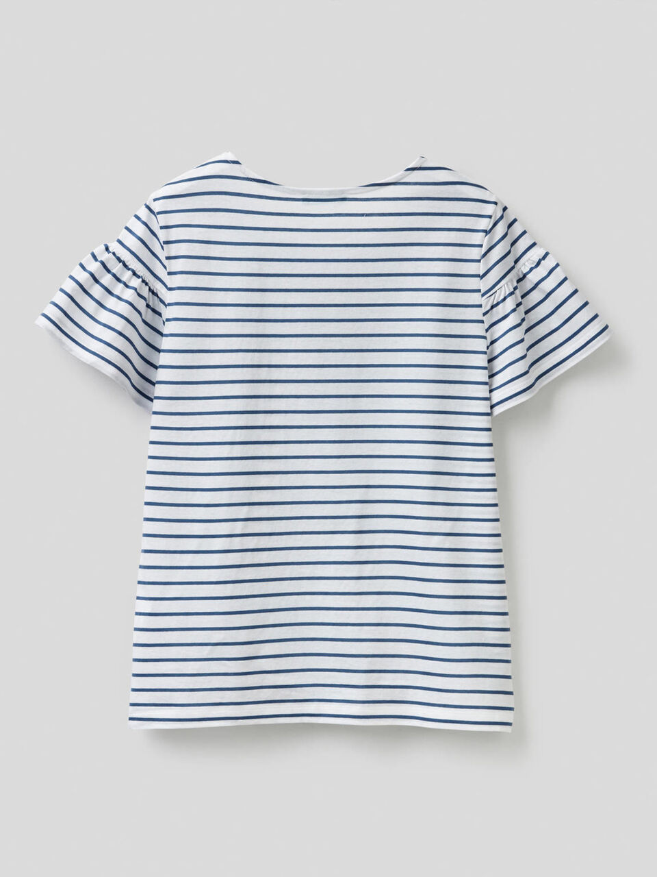 Gestreiftes T-Shirt mit gerafften Ärmeln image number 2